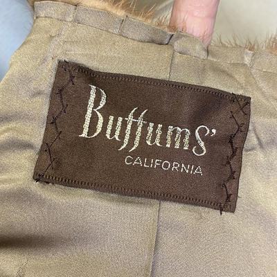 Vintage Buffums California Brown Mink Stoll Shoulder Wrap Shawl