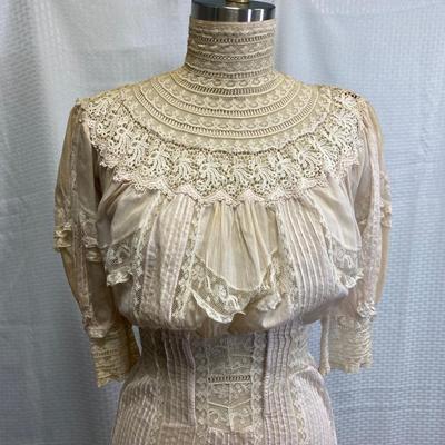 Antique Victorian Romantic Lace Prairie Style Boho Tea Dress