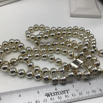 Silver Tone Double Strand Necklace