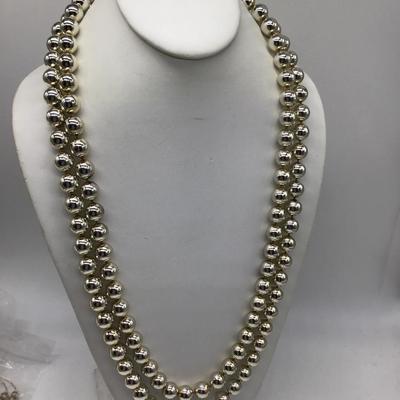Silver Tone Double Strand Necklace