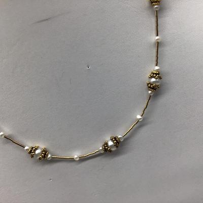 Gold Filled Pearl Necklace