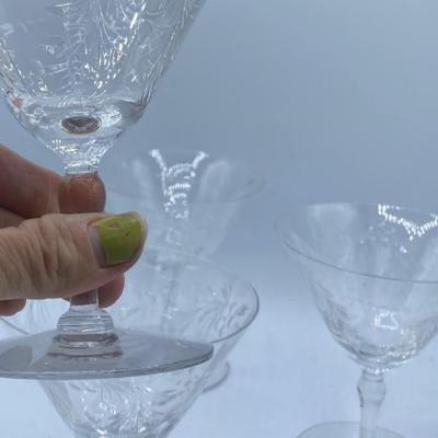 4 Antique HAWKES Avalon Fine Crystal Champagne Sherbet Stemware