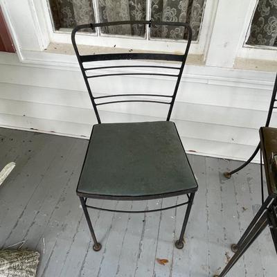 Antique Wrought Iron Patio Table with Four Chairs
