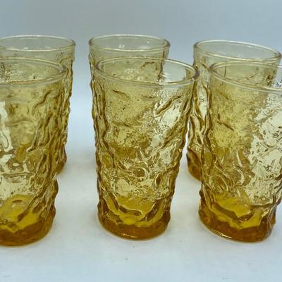 Vintage 60s MCM Libbey Aztec Gold Juice glasses
