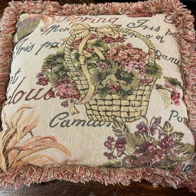 Set of Five Vintage Embroidered Pillows