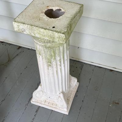 Antique Concrete Column Plant Stand