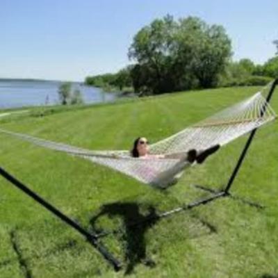 Vintage Rope Hammock with Metal Stand - See Description