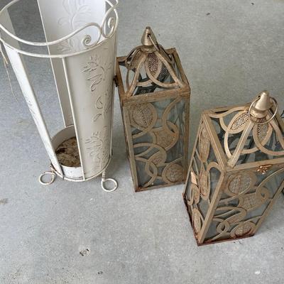 Vintage Outdoor Lanterns and Stand