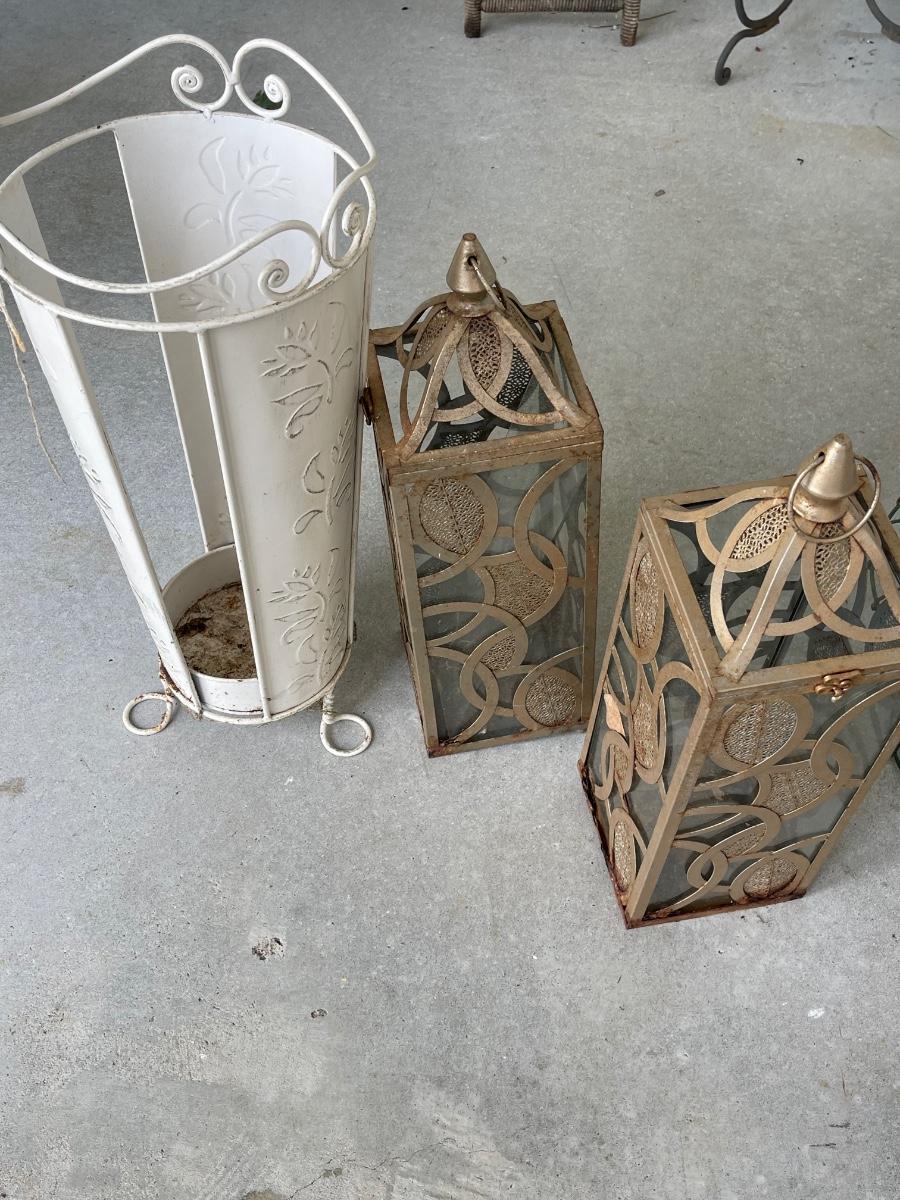 Vintage Outdoor Lanterns and Stand