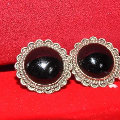 Sterling and onyx earrings by P Sunbird