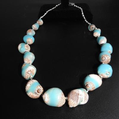 Chicos Turquoise colored shells necklace