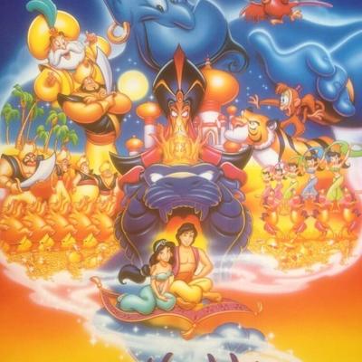 Robin Williams as Genie in Aladdin Disney Movie Poster Genie With Princess