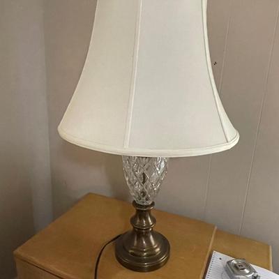 Vintage Crystal and Brass Lamp