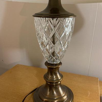 Vintage Crystal and Brass Lamp