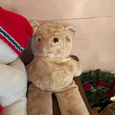 Vintage DH Holmes Christmas Bear and Vintage Bear Friend