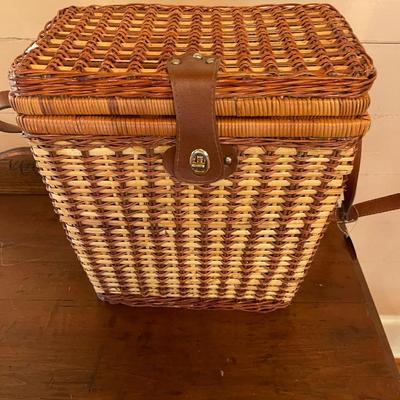 Vintage Wicker Basket with Shoulder Strap - NEW