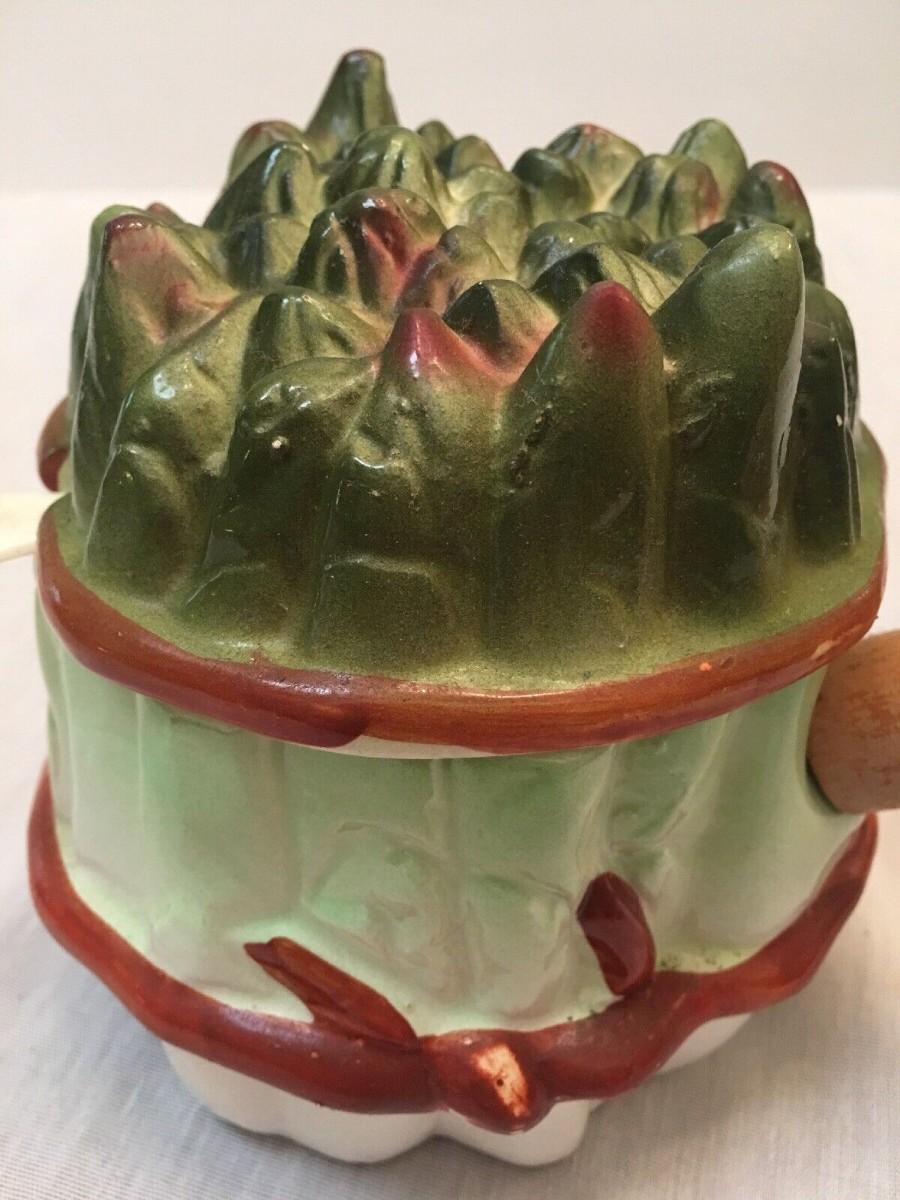 Asparagus Japan Gravy sauce Tureen With Spoon 5” Tall