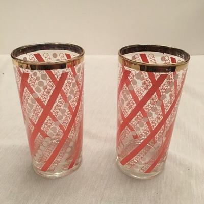 Gold Trimmed Ice Tea Glasses. Vtg Set Of 2