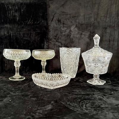 Crystal Serving Pieces. (D-JM)