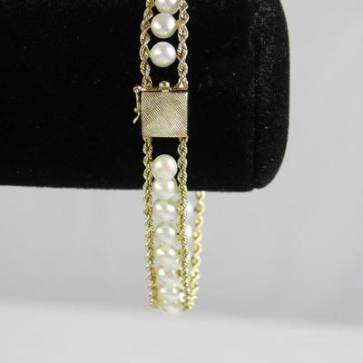 Pearl bracelet in 14 it gold