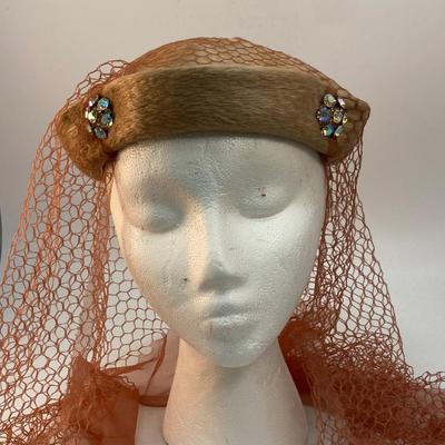 Antique Vintage Louis Original Duchess Hollywood Regency Italian Pillbox Veil Hat