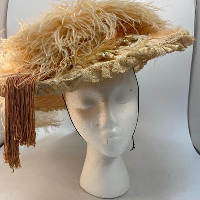 Antique Vintage Floral Lace Formal Dress Hat