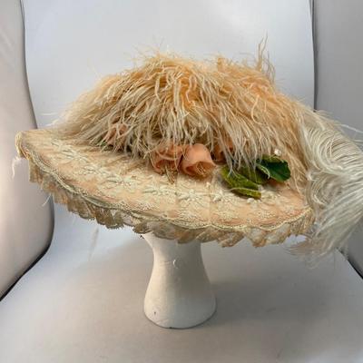 Antique Vintage Floral Lace Formal Dress Hat
