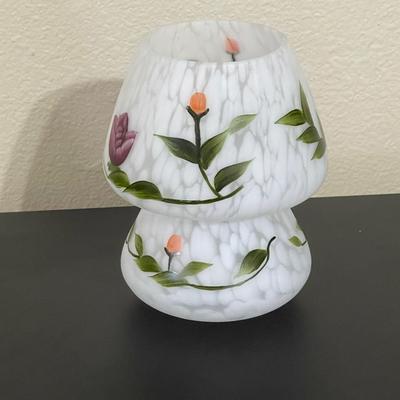 Frosted Floral Painted Lamp