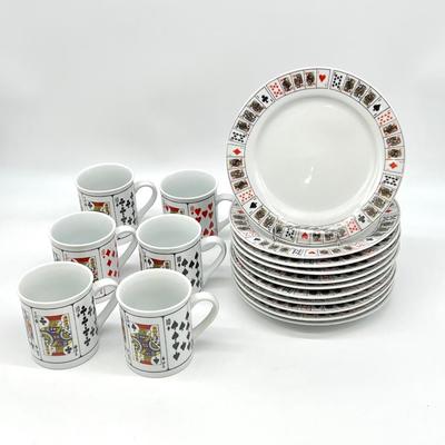 Playing Cards Plate & Coffee Mug Set