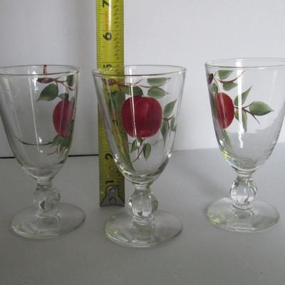 3 Older Franciscan Apple Pattern Juice Glasses