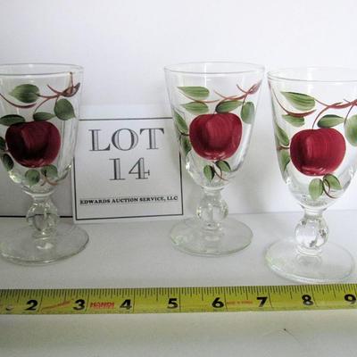 3 Older Franciscan Apple Pattern Juice Glasses