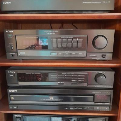 LOT 3 SONY STEREO COMPONENTS, TURNTABLE WITH REMOTE