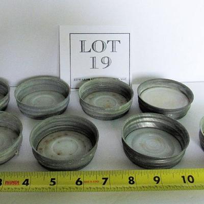 Set of 8 Vintage Ball Canning Jar Covers With Glass Inserts