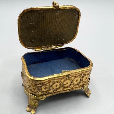 Vintage French Gothic Cathedral Casket Snuff Jewelry Box