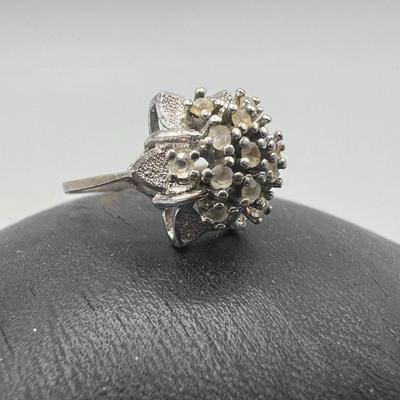 Floral Bloom Costume Jewelry Womens Silver Tone Ring
