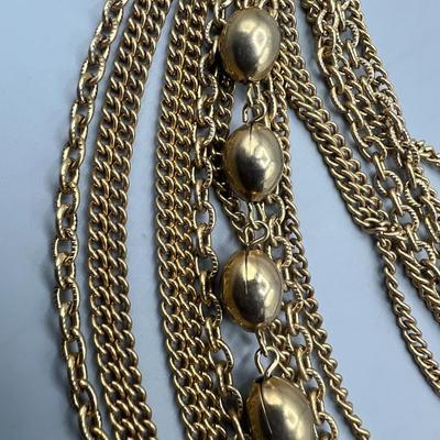 Gold Tone Chain Link Jewelry Necklace