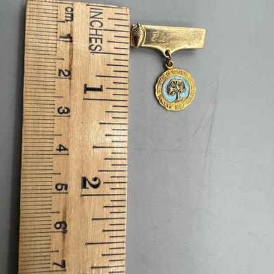 Small Vintage National Congress of Parents and Teachers 10k Gold Commemorative Pin