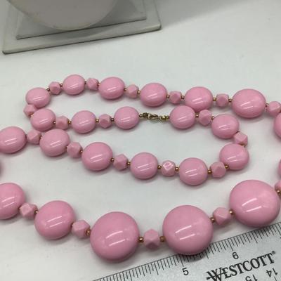 Pink Vintage Beaded Necklace