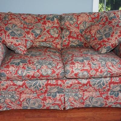 PAISLEY PATTERN UPHOLSTERED  LOVESEAT