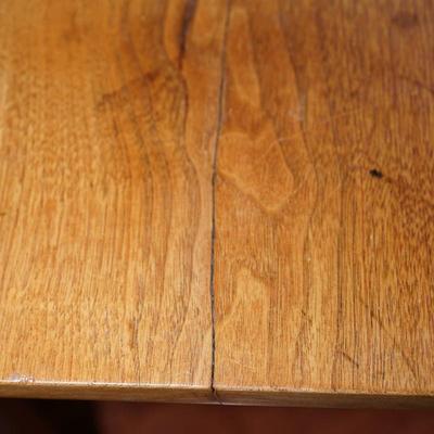 19TH CENTURY WALNUT/CHERRY  THREE BOARD DROP LEAF KITCHEN TABLE