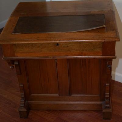 LATE 19TH CENTURY DAVENPORT DESK/ CARVED PULLS AND MORE