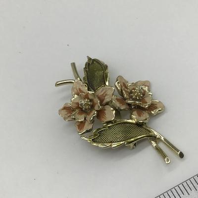 Vintage Enamel Floral Brooch