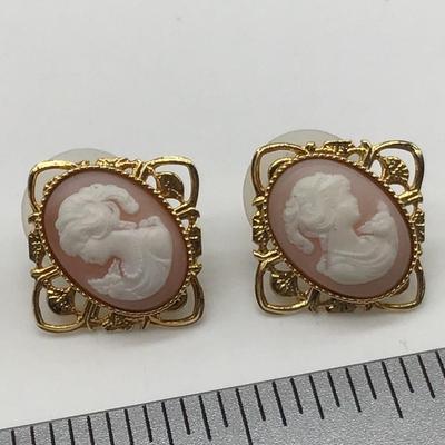 Pink cameo Earrings