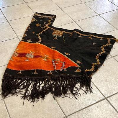 Authentic Handmade Indian Wool Poncho / Hooded Cape