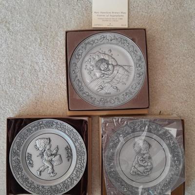 LOT 119 THREE PEWTER COLLECTIBLE PLATES