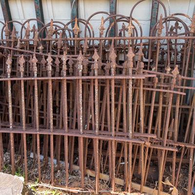 Antique Rusty Iron Cemetery Fencing