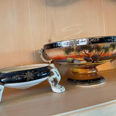 Vintage Noritake two piece footed bowl