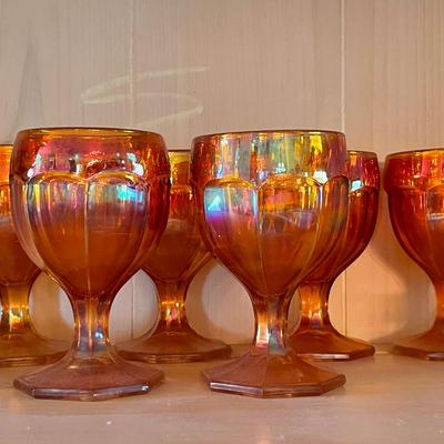 Set of 6 iridescent goblets
