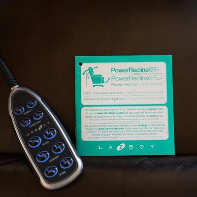 LAZYBOY ROCKER RECLINER W/ POWER ADJUSTABLE HEADREST AND LUMBAR - BROWN