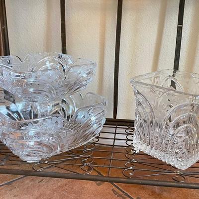 10 piece cut glass and crystal lot